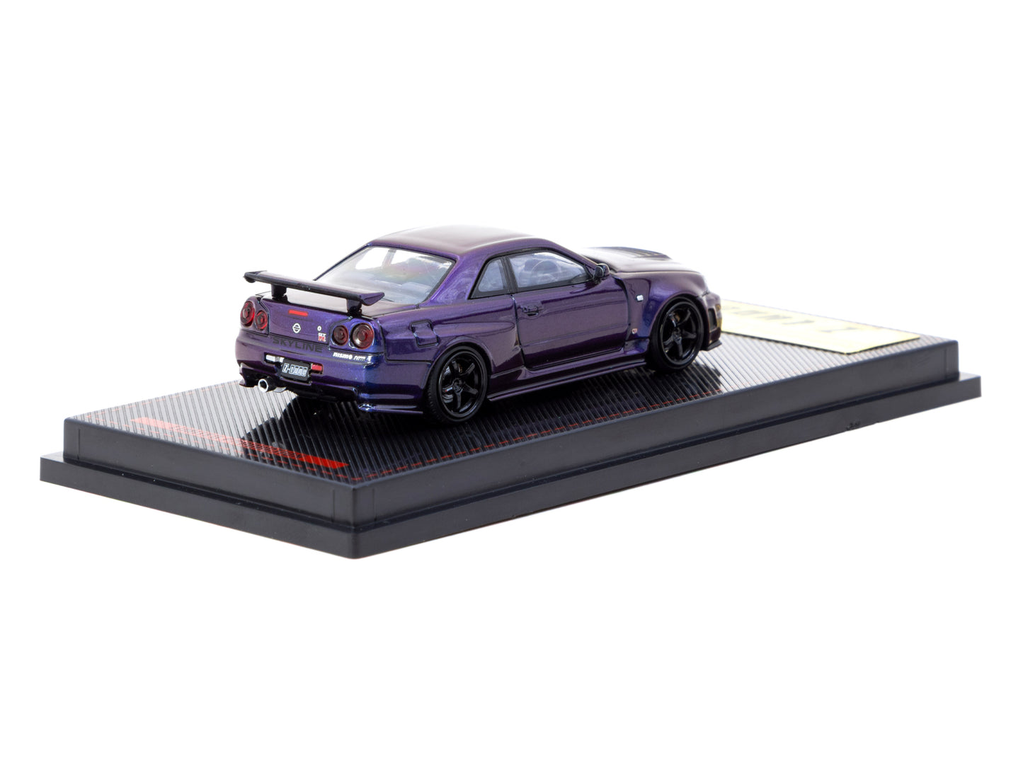 Nissan Skyline R34 GT-R Z-Tune Purple Metallic 1:64 Modellauto Seitenansicht