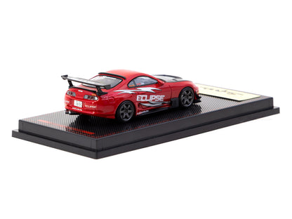 Toyota Supra JZA80 RZ Rot 1:64 Modellauto Seitenansicht