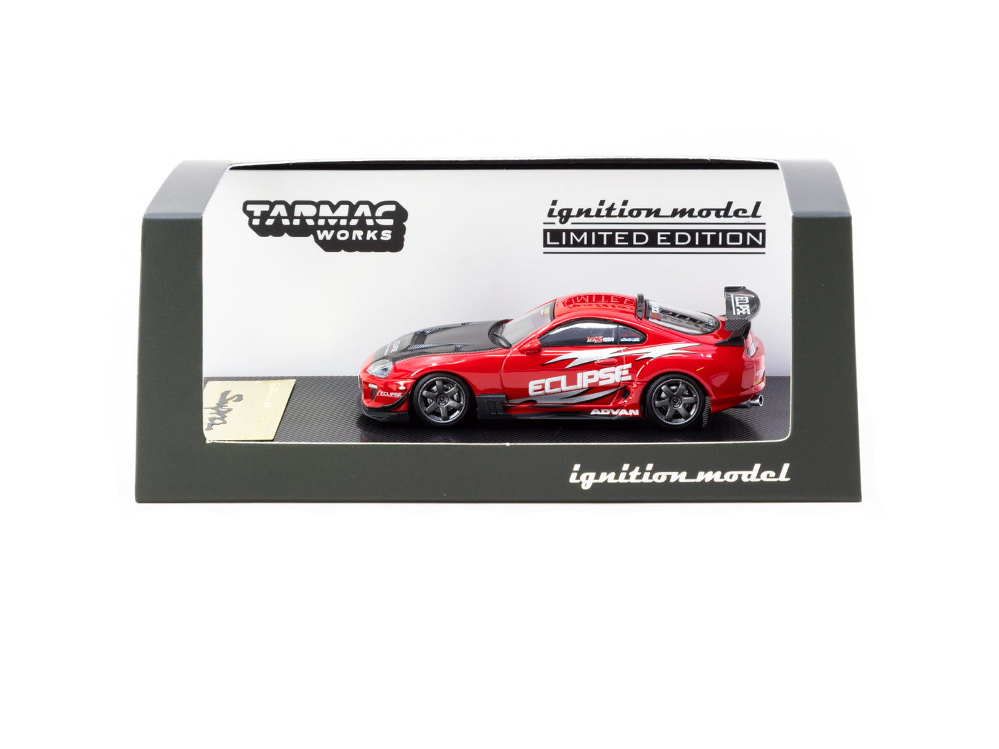 Toyota Supra JZA80 RZ Rot 1:64 Modellauto Heckansicht