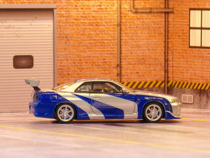 Nissan Skyline GT-R (R34) Blitz silver/blue