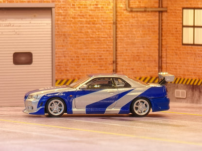 Nissan Skyline GT-R (R34) Blitz silver/blue