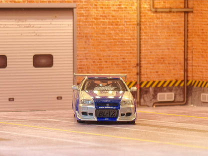 Nissan Skyline GT-R (R34) Blitz silver/blue